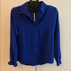 Chic Cobalt Blue Button-Down Shirt